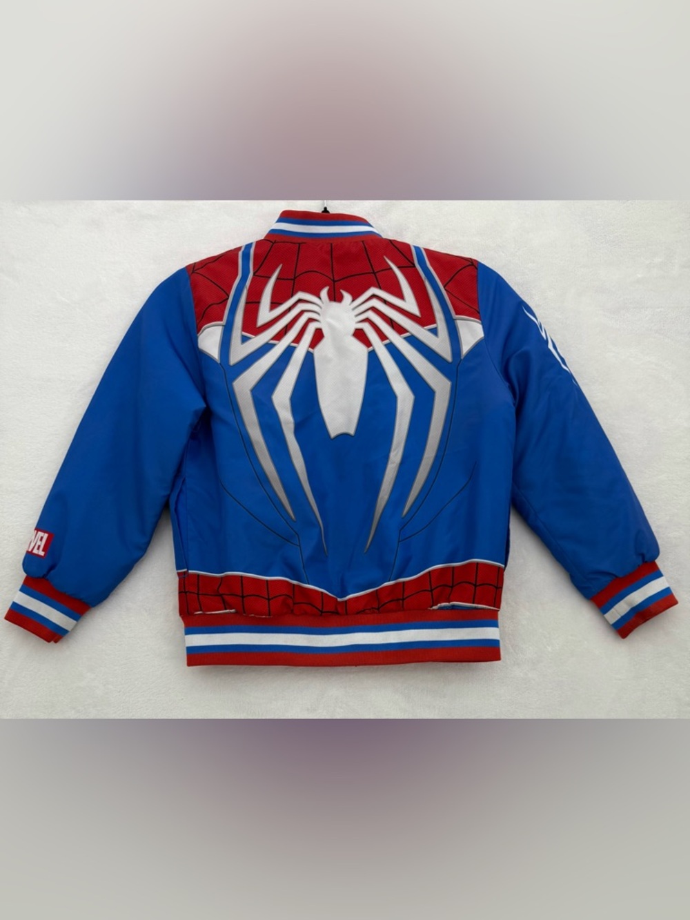 Marvel Boys Spider-Man Varsity Bomber Jacket Size 8 - Picture 9 of 10